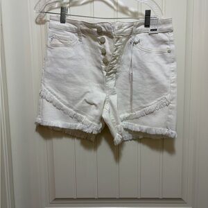 Judy Blue White Frayed Jean Shorts